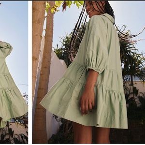 Free people misha mini dress in subtle green